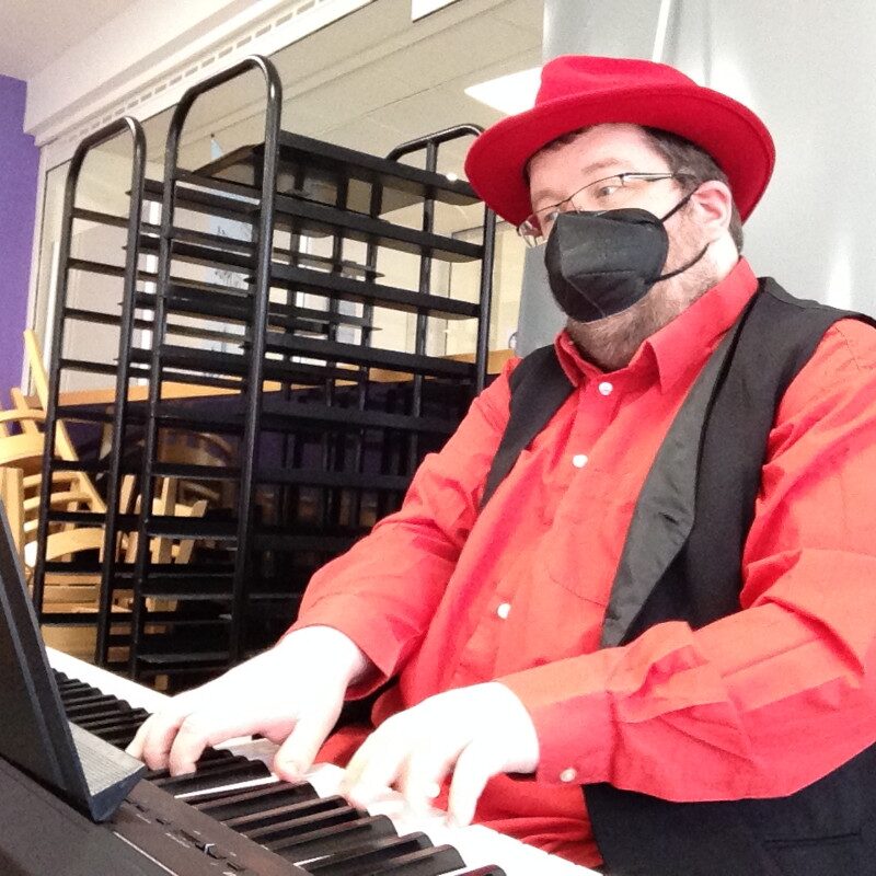 Christopher Lydon performing at Lichfield Hospital
